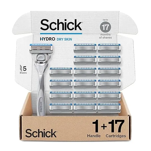 Schick Hydro 5 Razors for Men with 1 Razor Handle & 17 Razor Blades Refills