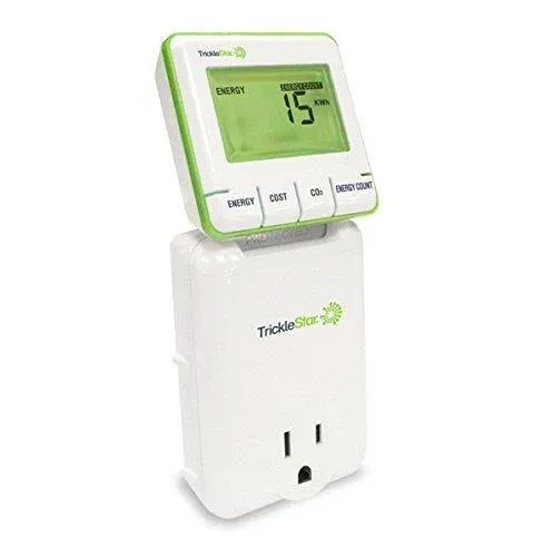 TrickleStar TS2003 Plug-in Energy Monitor. Display Instant Energy Consumption in Watts, Cost and CO2