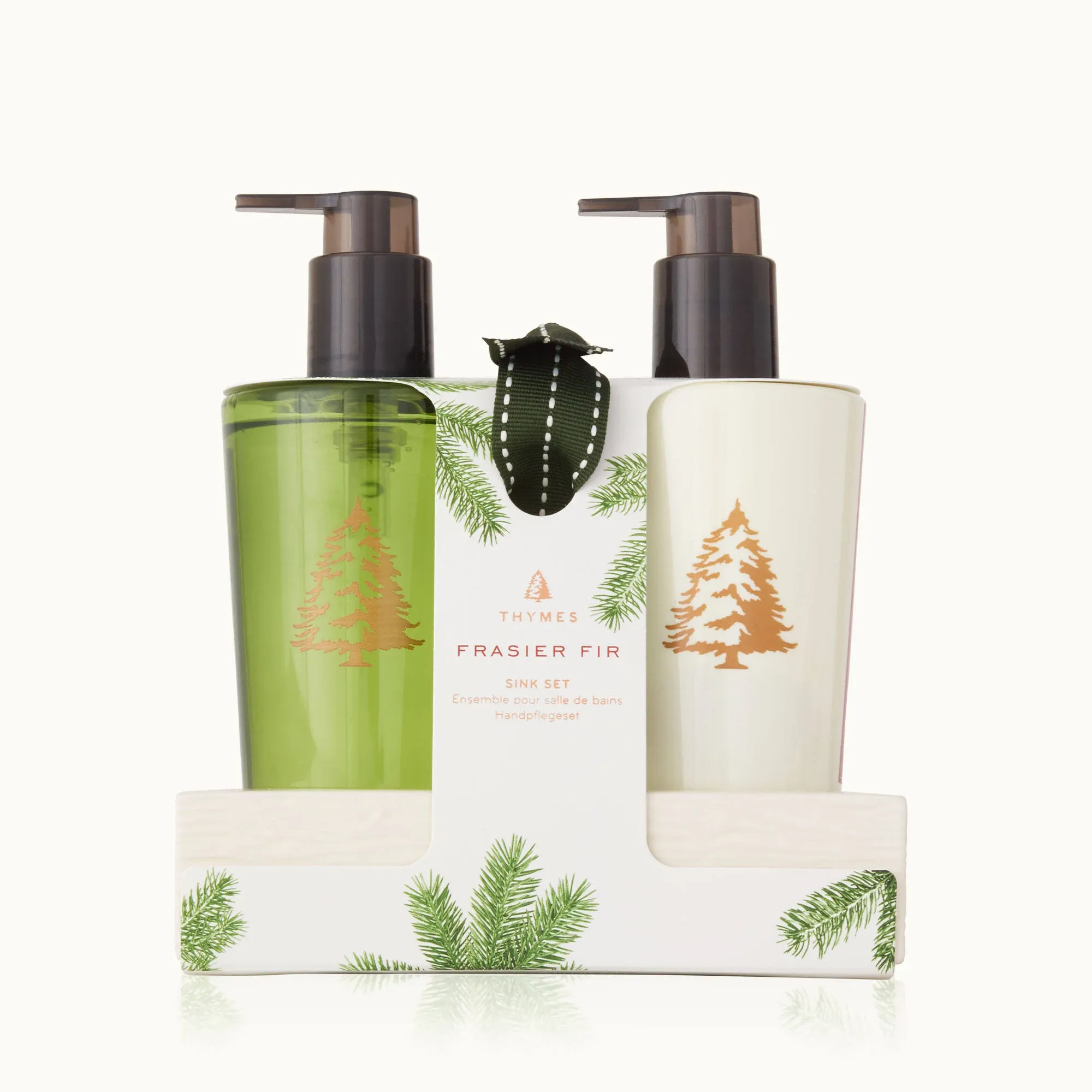 Frasier Fir Sink Set with Ceramic Caddy - Hand Wash & Hand Lotion