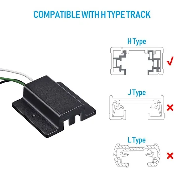 J.LUMI RAC6006 H Track Floating Canopy Connector, UL Listed, Compatible with Halo Track Rail Single Circuit Type, Rigid Aluminum Channel, Black