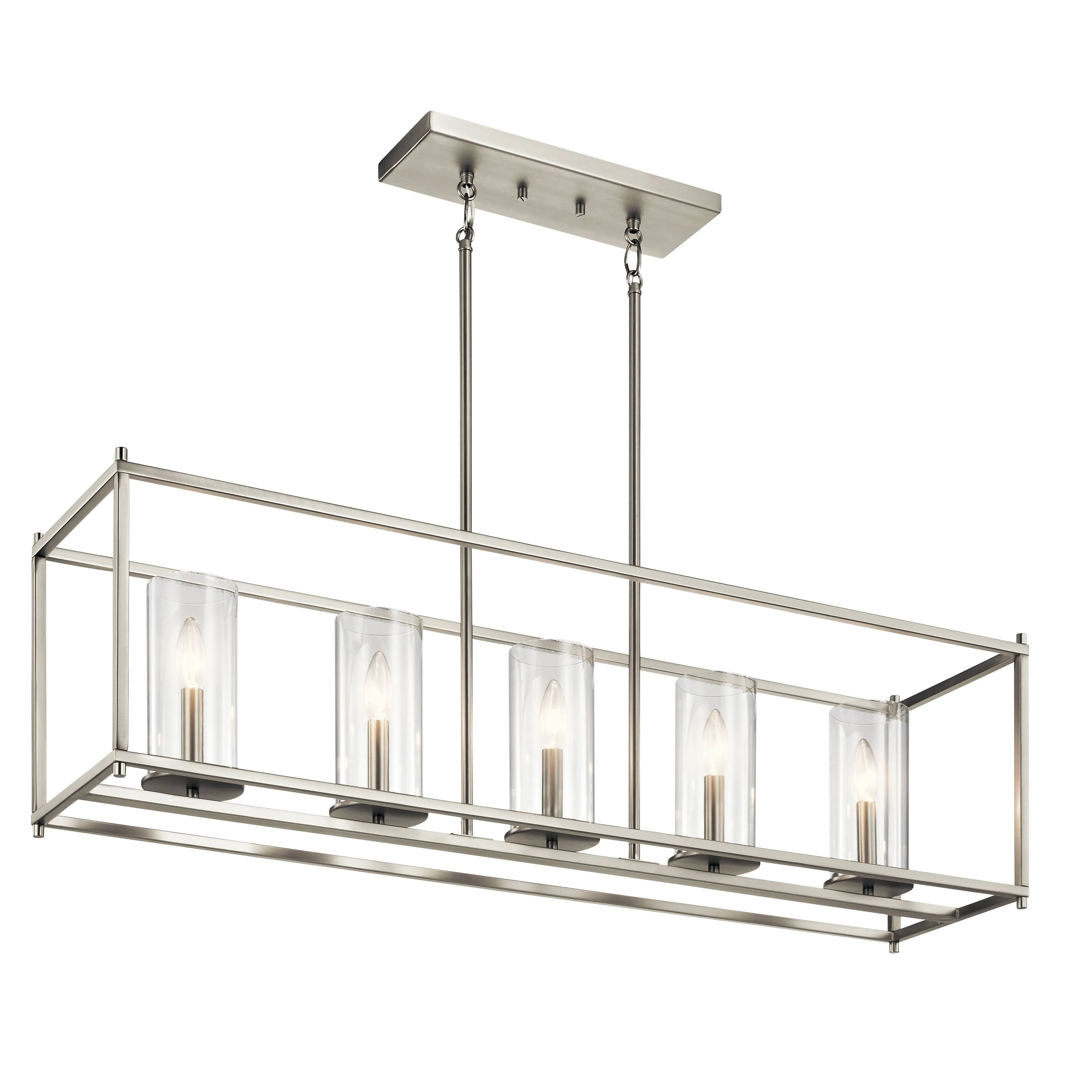 Kichler Crosby 5 Light Linear Chandelier Brushed Nickel 43995NI