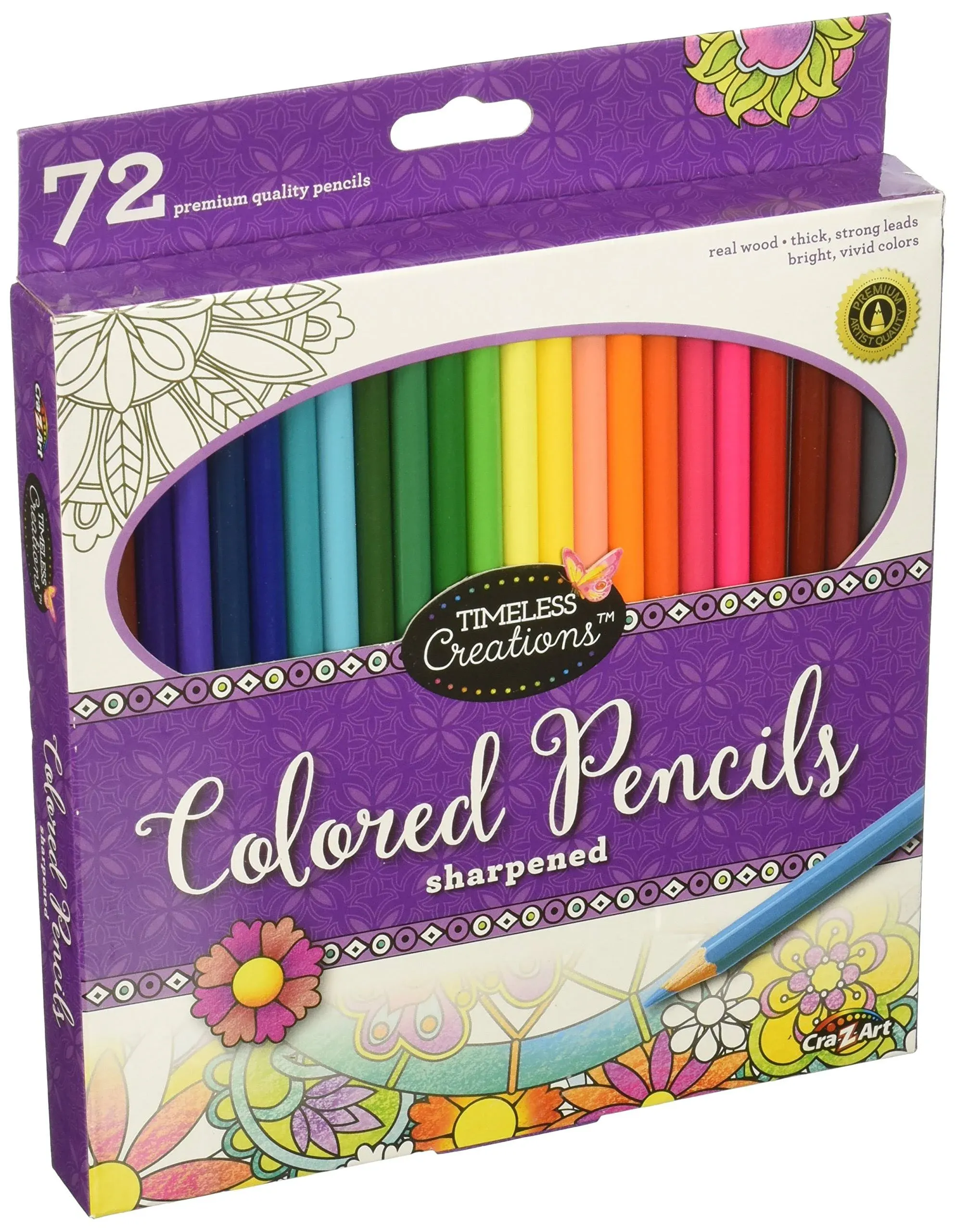 Cra-Z-Art Timeless Creations Pre-Sharpened 72ct Colored Pencils, Assorted Colors