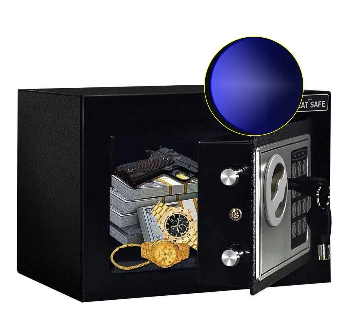 JUGREAT Safe Box with Induction Light,Electronic Digital Securit Safe Steel ...