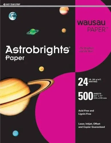 Astrobrights Color Paper 8.5 x 11 Fireball Fuchsia 500/Ream