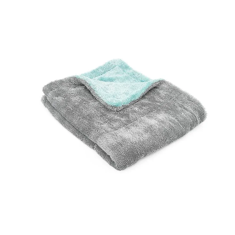 The Rag Company 52024-LIQUID8R<wbr/>-AQUA 20x24 Twist Loop Drying Towel AQUA &amp; GREY