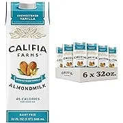 Califia Farms Unsweetened Vanilla Almond Milk, 48 Fluid Ounce -- 6 per case