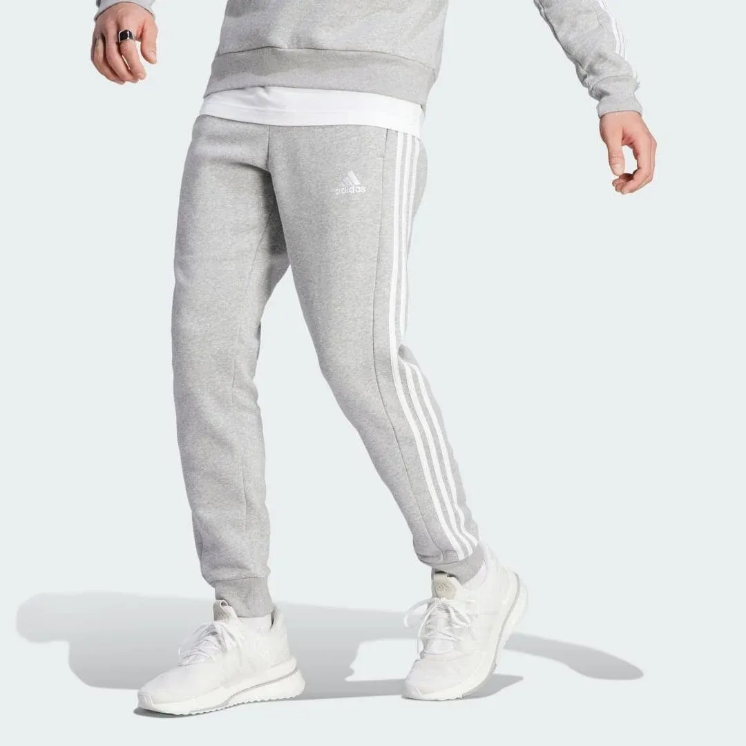 adidas Men's Essentials Fleece Tapered Cuff 3-Stripes Pants