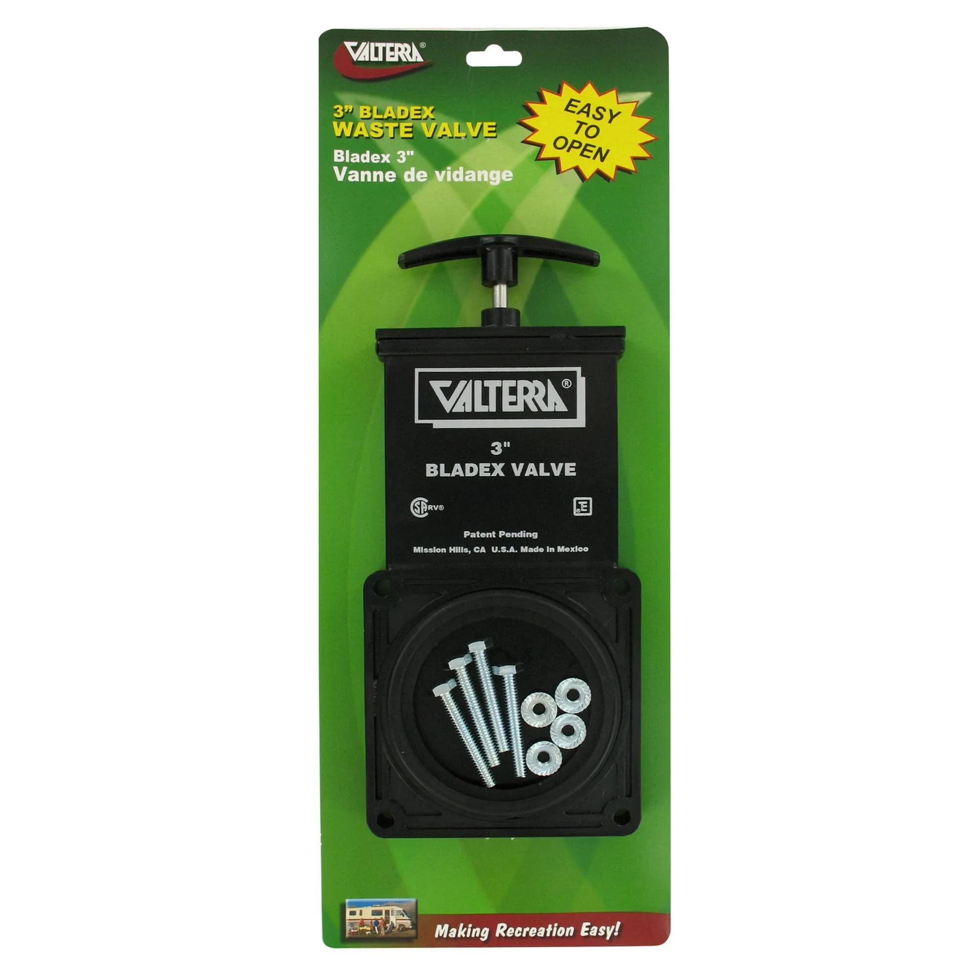 Valterra T1003VP Waste Valve - 3 Inch, Black (Quantity 1)