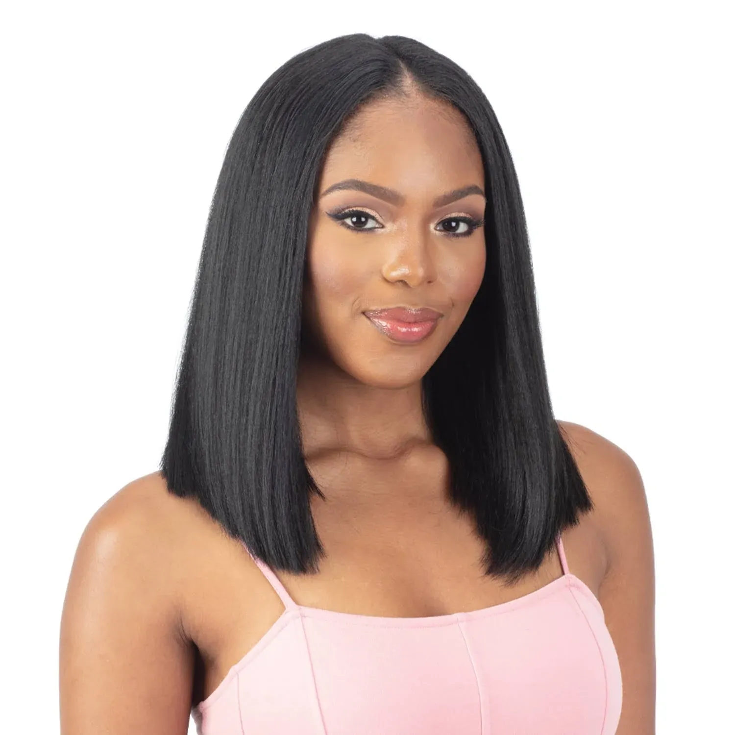 Organique - Natural U-Part Yaky Straight 14" Wig 1B - Off Black