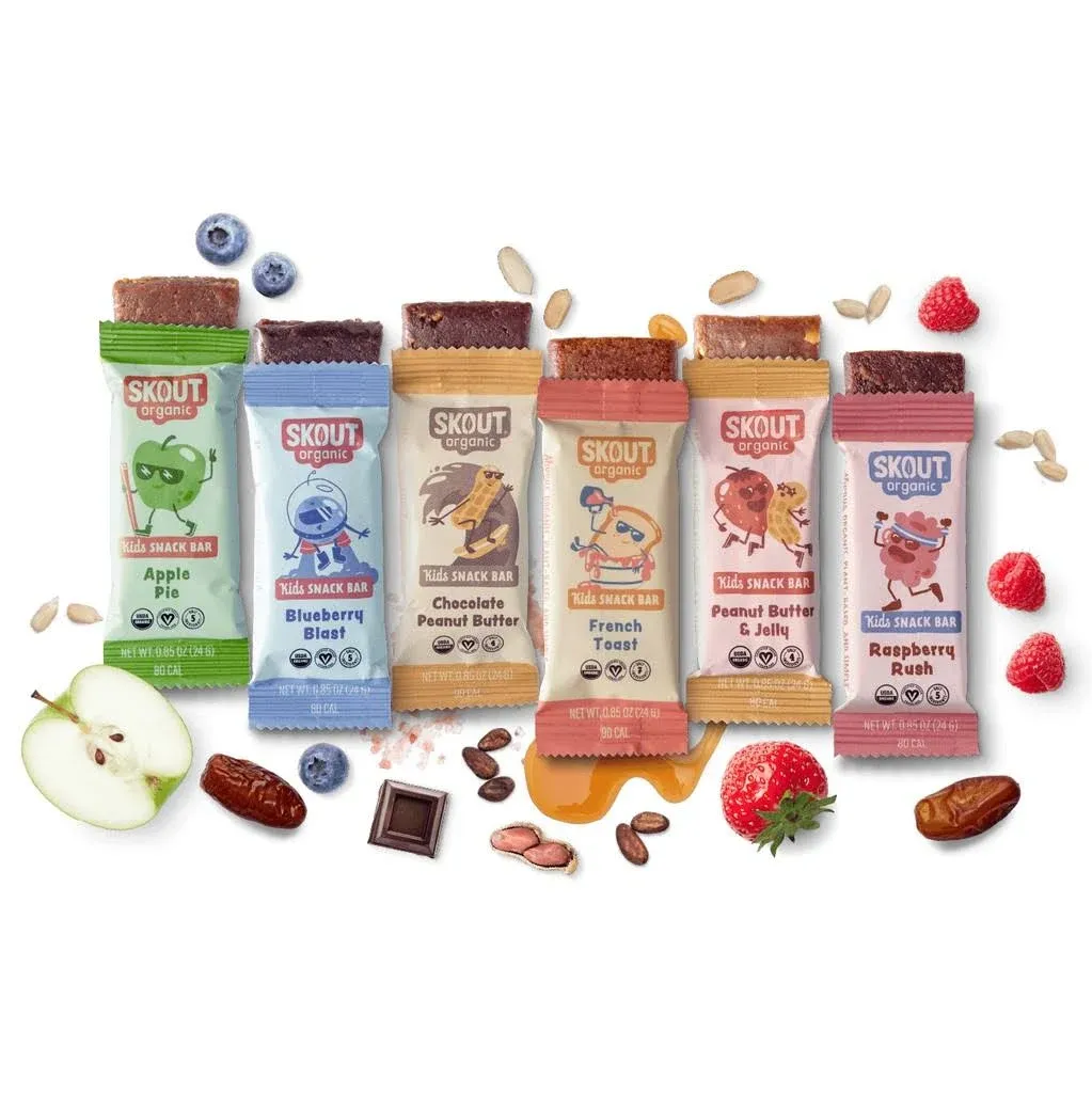 Skout Organic Kids Snack Bars Variety Pack 36 Pack