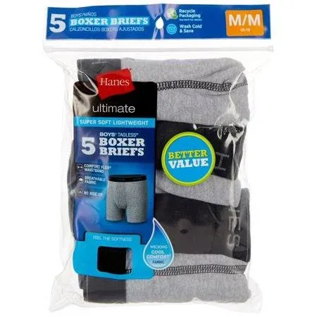 Hanes Boys' 5-Pack Boxer Briefs