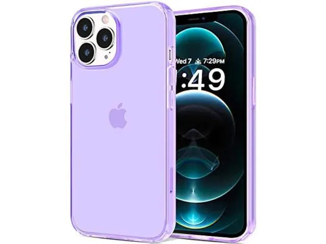 JJGoo Compatible with iPhone 12 Pro Max Case Clear, Transparent Soft Shockproof Protective Slim Thin Bumper Cover Phone Case, Purple