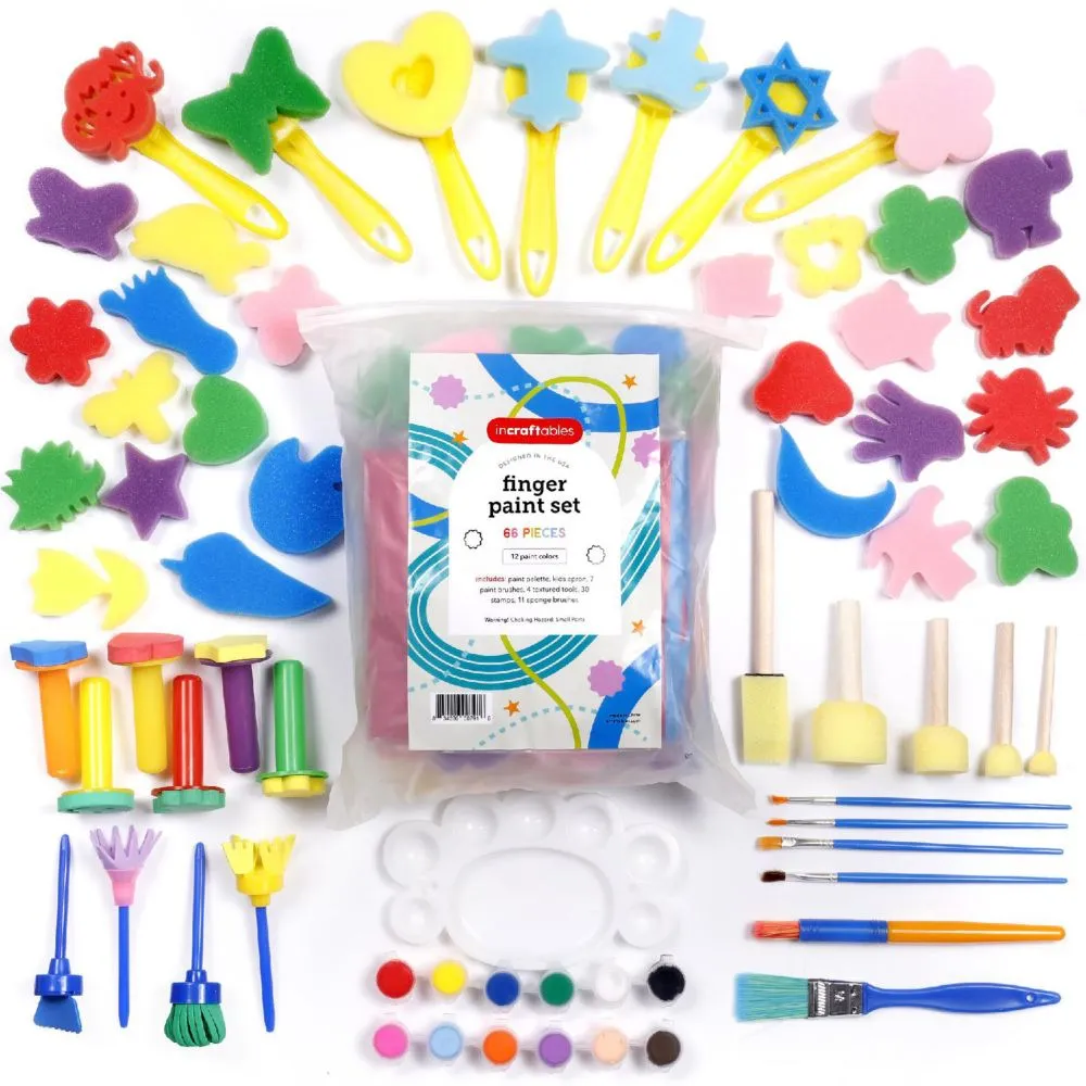 Incraftables Kid Paint Set. Non Toxic Finger Paint for Kids