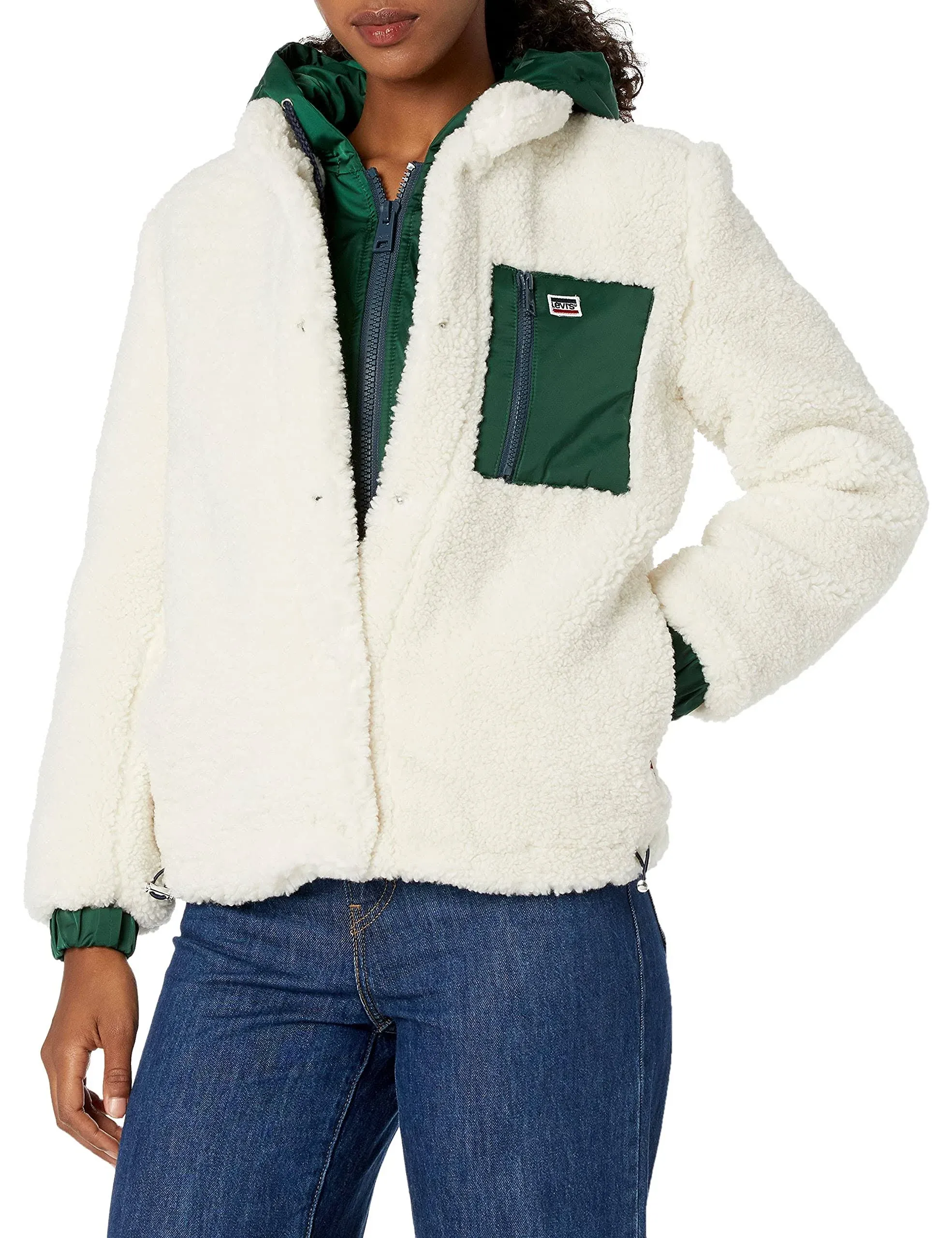 Levi&#039;s Women&#039;s Sherpa Hooded Varsity Jacket - Choose SZ/color