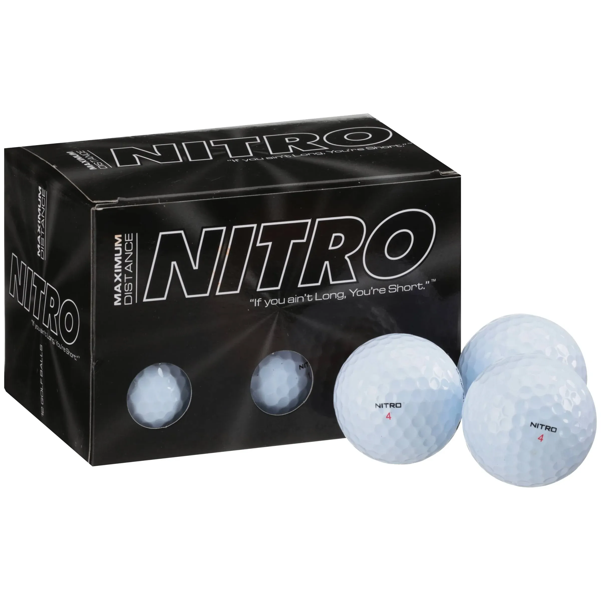 Nitro (12PK) All Levels Maxium Distance Titanium Core 85 Compression High Velocity Spin Control Long Distance Golf Balls USGA Approved-Total of 12-WhiteNitro (12PK) All Levels Maxium Distance Titanium Core 85 C…