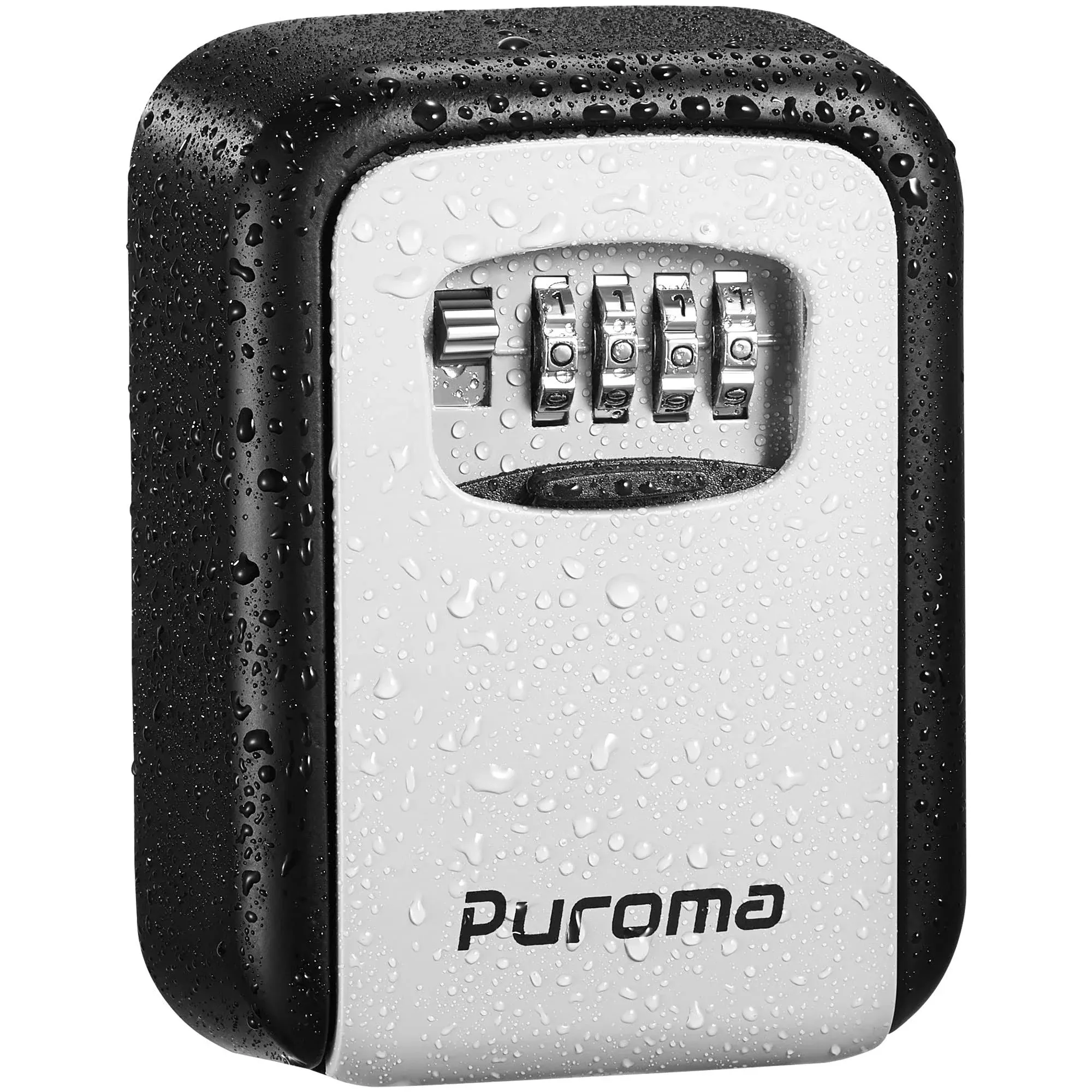 Puroma Security Key Lock Box, 4-Digit Large Capacity, Black &amp; Gray 