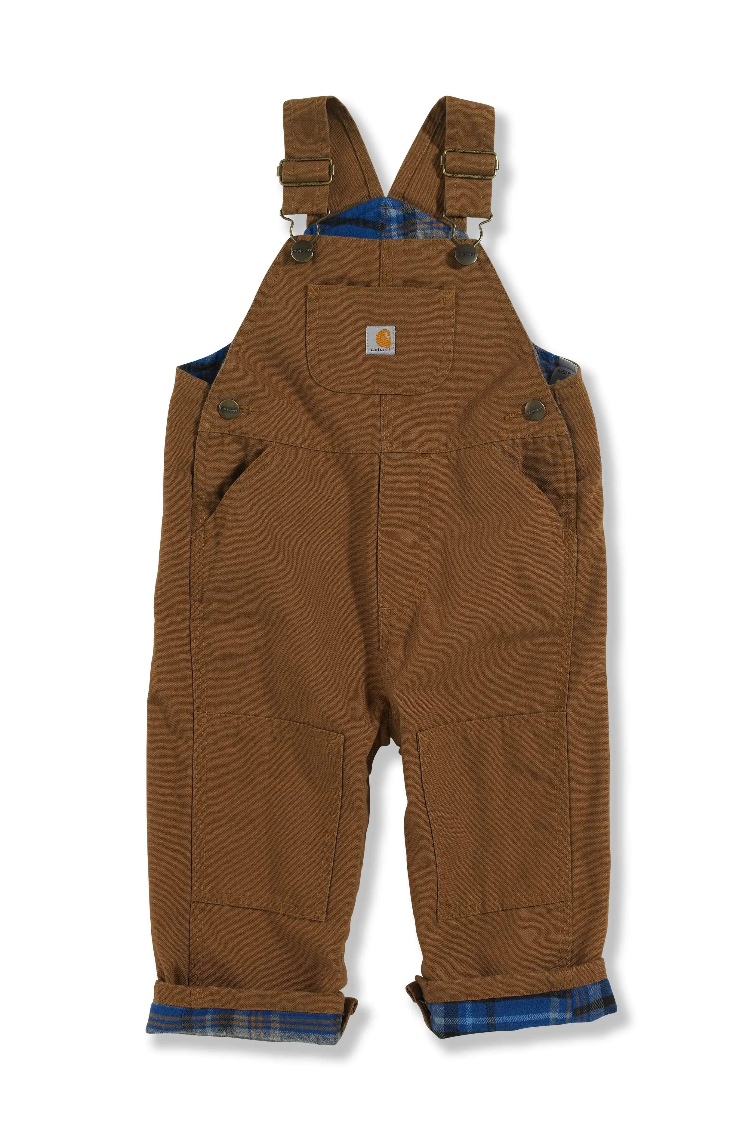 Carhartt Canvas Bib Overall Flannel-Lined Carhartt Brown 3T