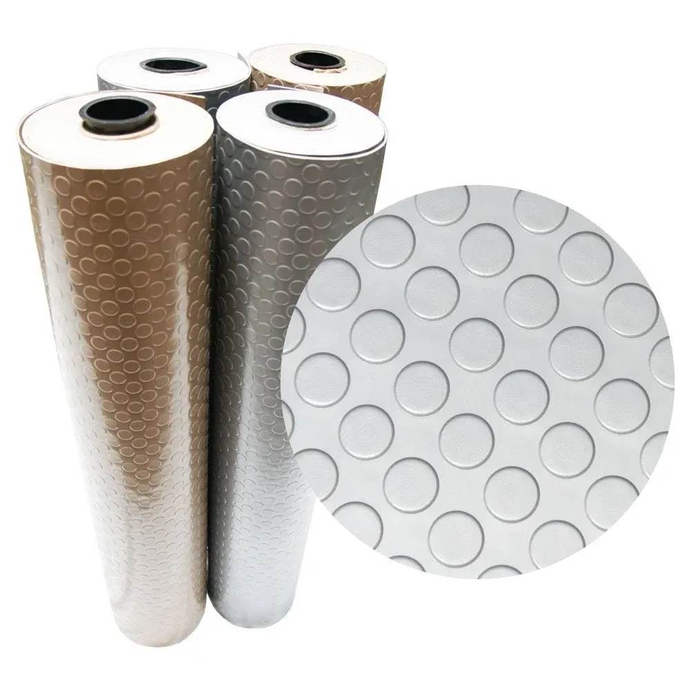 Rubber-Cal Coin Grip Metallic PVC Flooring