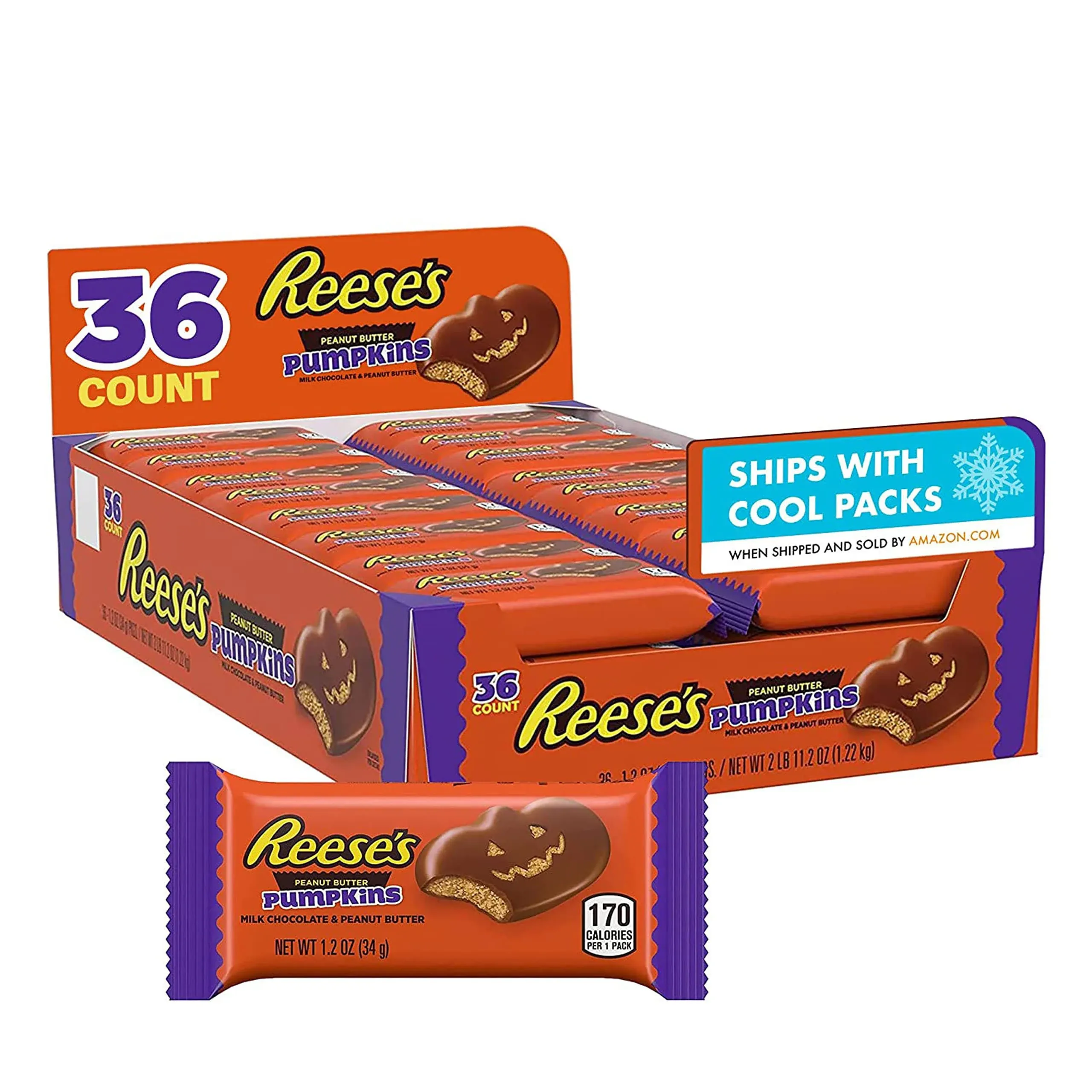 Reese's Milk Chocolate Peanut Butter Pumpkins Halloween Candy - 1.2 oz