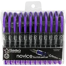 Thornton&#039;s Office Supplies Novice Disposable Fountain Pens, Medium Point, Purple