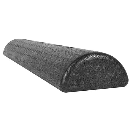 CanDo Black Composite High-Density Foam Rollers for Muscle Restoration Massage Therapy Sport Recovery and Physical Therapy 6" x 18" Half-Round