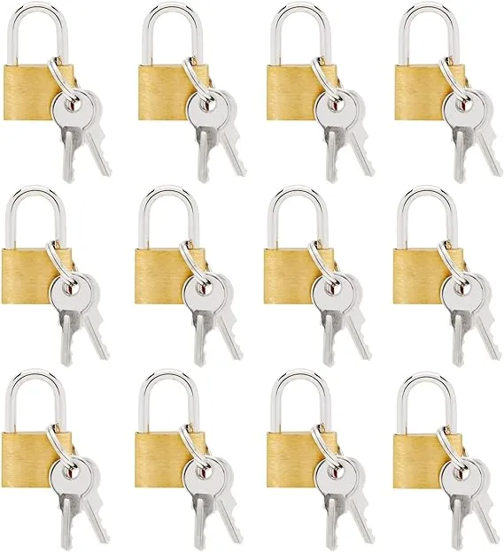 Juvale 12 Pack 1.2-inch Small Luggage Locks with Keys - Mini Padlocks for Locker, Suitcase and Gym