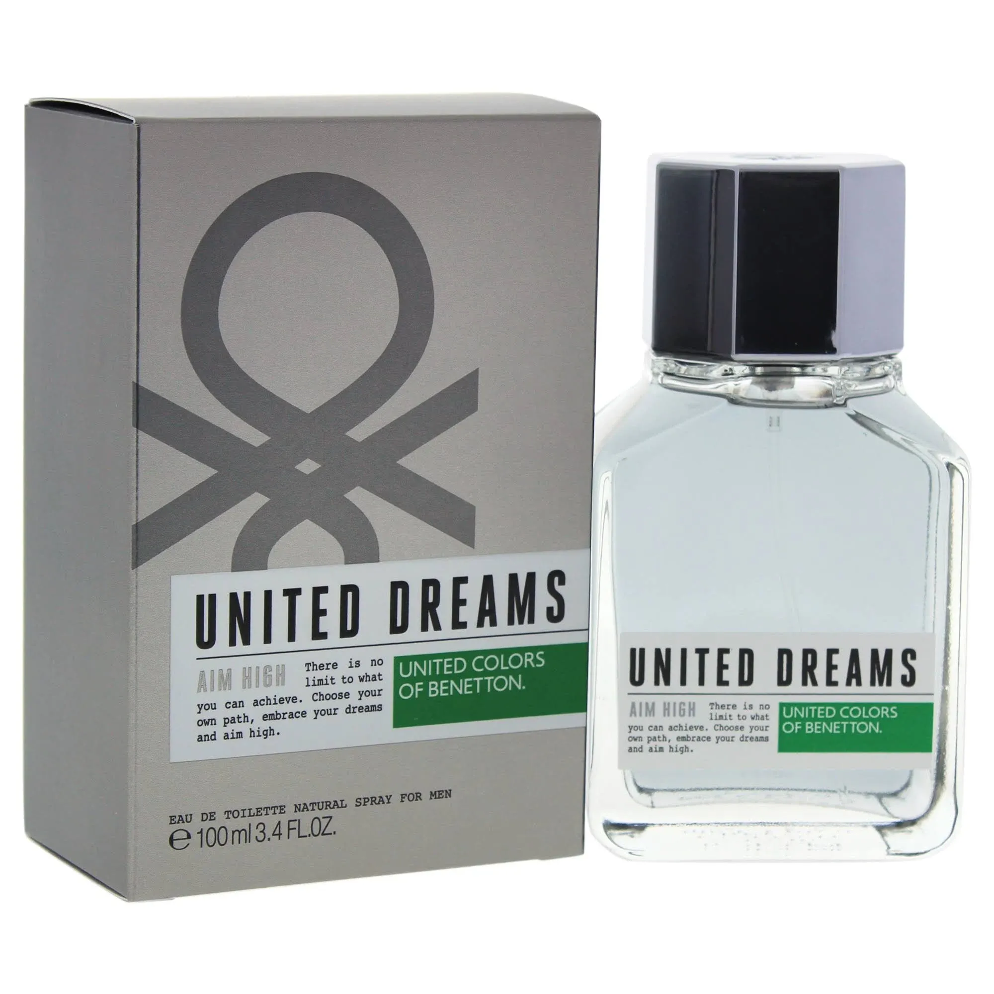 United Colors of Benetton United Dreams Eau de Toilette Spray for Men, Aim High, 3.4 Ounce