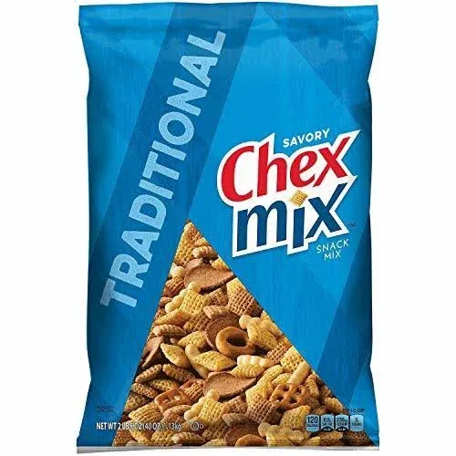 Chex Mix Traditional Snack Mix, Original, 40 Ounce Pack of 3