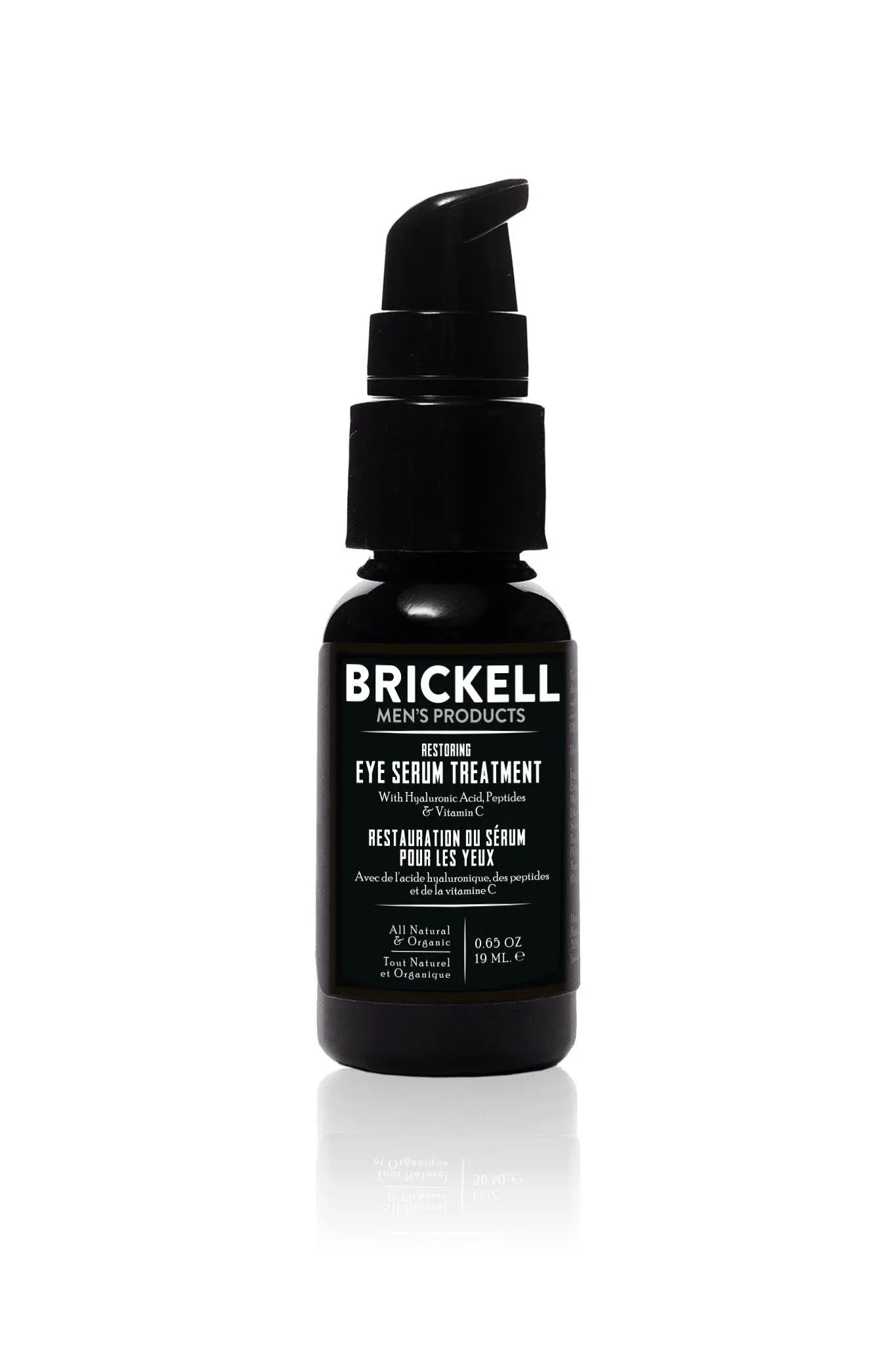 Brickell Men's Restoring Eye Serum Treatment Erkekler için. Kırışıklıkları sıkılaştırmak ve göz halkalarını azaltmak için doğal ve organik göz serumu, 19 ml, parfüm içermez