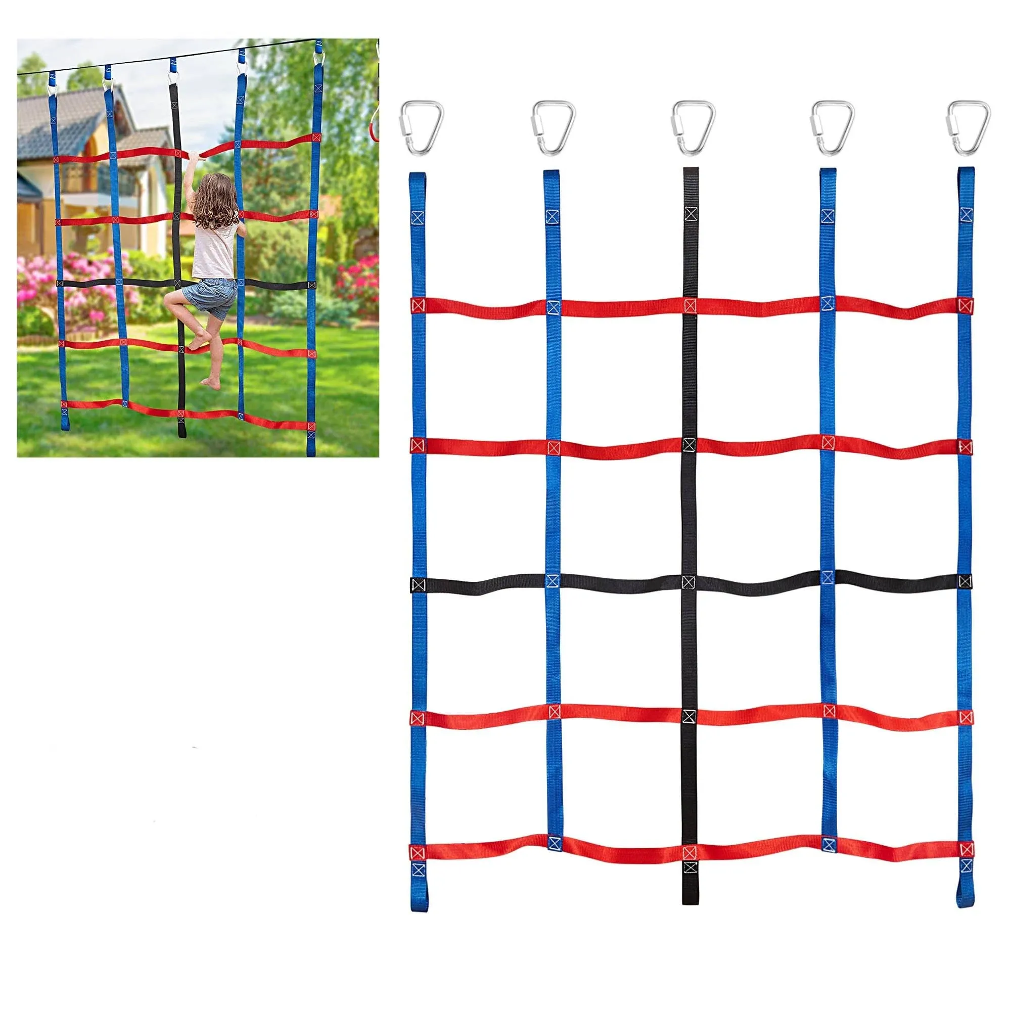 Climbing Net for Kids Outdoor, Climbing Cargo Net, Playground Accessories, Ninja Net Climbing Swingset for Jungle Gyms Playground Obstacle Course Training for Outdoor Treehouse