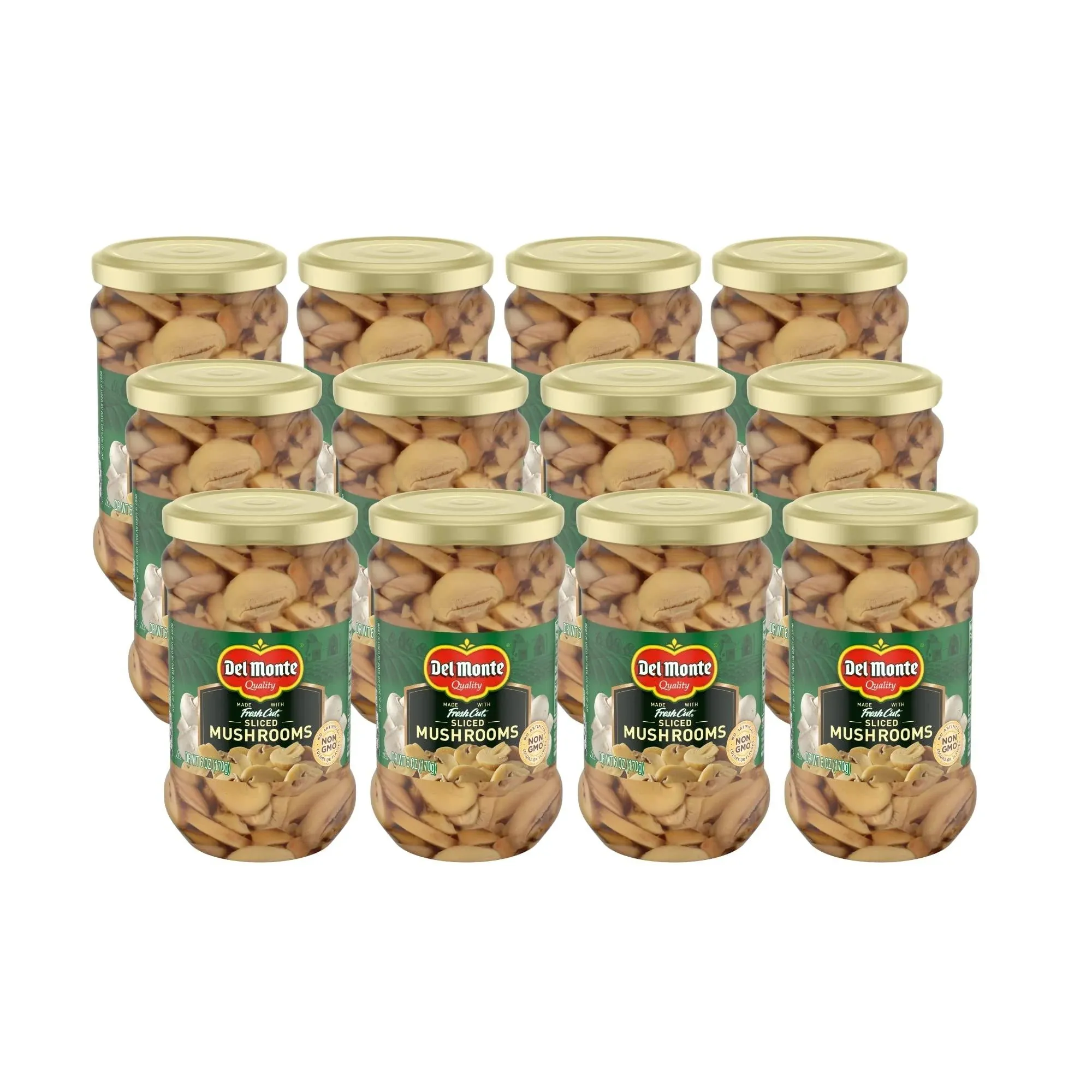 Del Monte® Mushrooms Slices 6 oz. Jar, 12 Pack