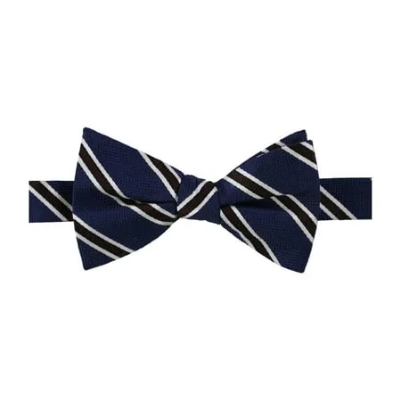 Tommy Hilfiger Mens Stripe Self-tied Bow Tie Blue One Size