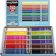 KALOUR Premium Colored Pencils,Bulk Classpack,12 Assorted Vibrant Colors,240 ...