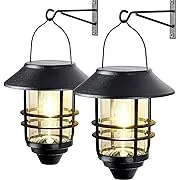 Solar Powered Porch Lights - 2 Pack - Heavy Glass &amp; Stainless Steel Construction