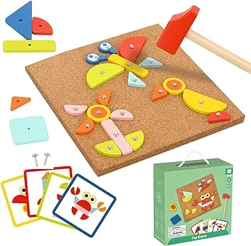 TOOKYLAND Fine Motor Toys, Toy Hammer and Nails Game is Montessori Toys That Exercise Children's Hands-on Skills and Develop Their Imagination for KidsTOOKYLAND Fine Motor Toys, Toy Hammer and Nails Game is Montessori Toys That Exercise Children's Hands-