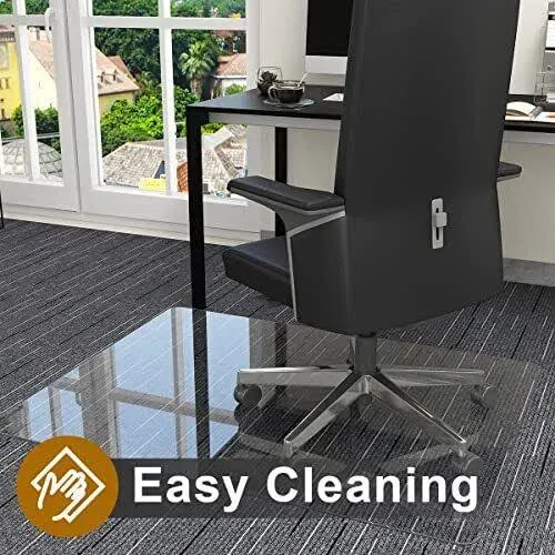 36" x 46" Glass Chair Mat with Exclusive Beveled Edge by Clearly Innovative