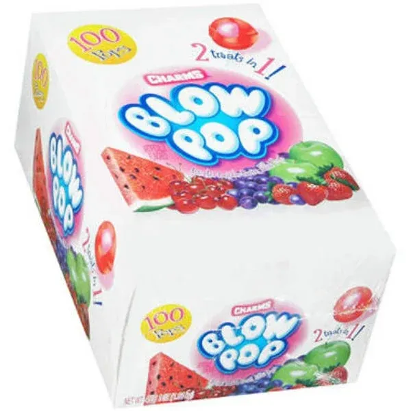 Charms Blow Pop Assorted Lollipops - 100 count, 65 oz box