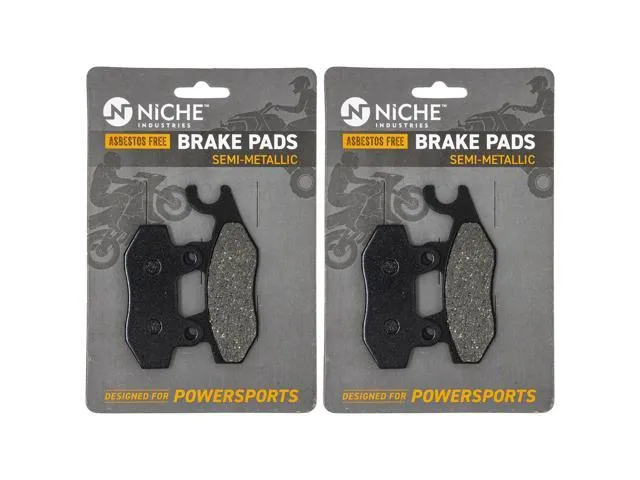 NICHE Brake Pad Set for Yamaha YFZ450R Kawasaki Bayou 300 Can-Am Commander 1000 Maverick Rear Right Semi-Metallic 2 Pack