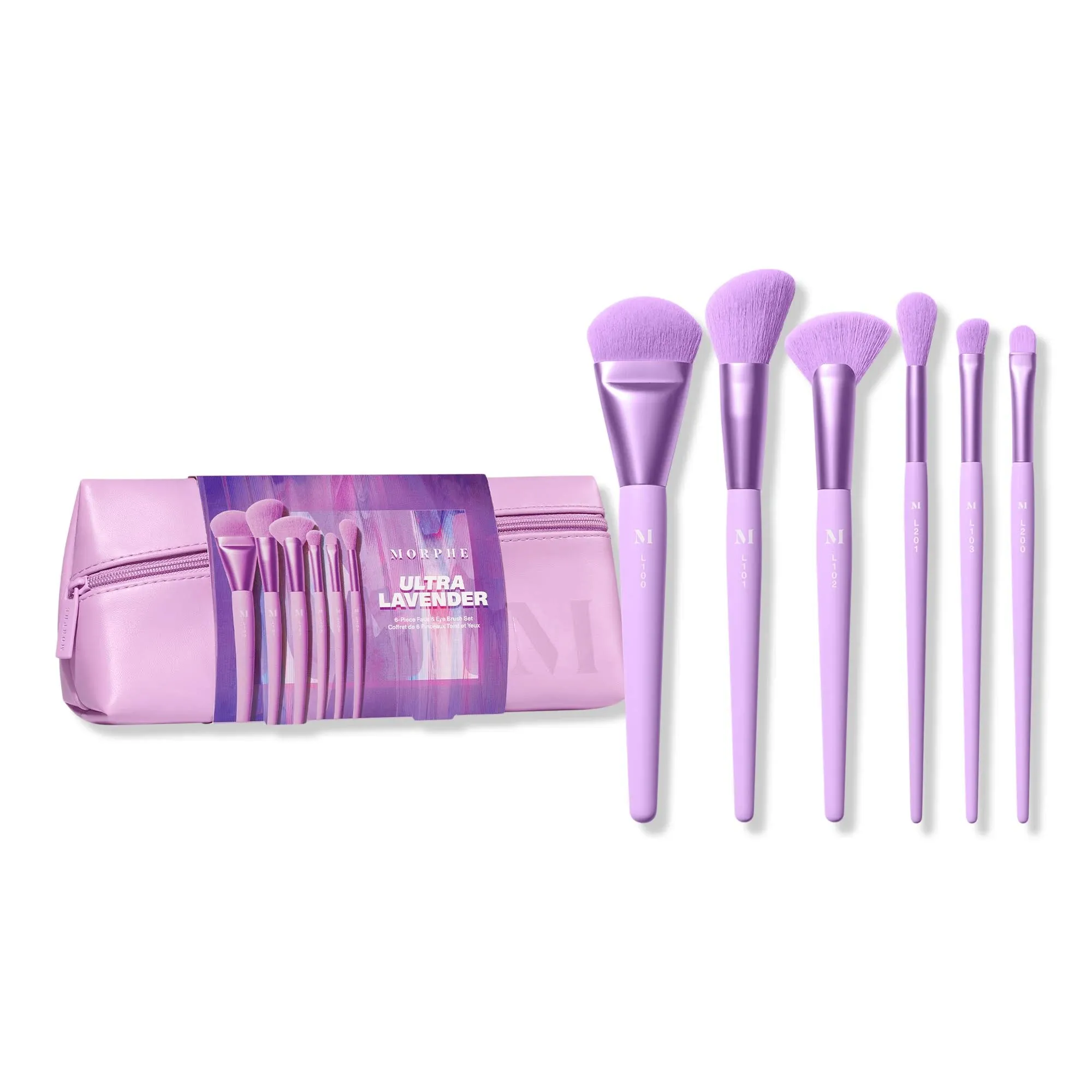 Morphe Ultra lavender 6-Piece Face &amp; Eye Brush Set.