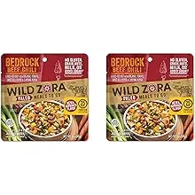 Wild Zora Paleo Freeze Dried Meals for Backpacking & Camping - Healthy Gluten Free & Grain Free Camping Meals/Backpacking Food + No Added Sugar - Great for Travel (Bedrock Beef Chili 2-pack)Wild Zora Paleo Freeze Dried Meals for Backpacking & Ca…