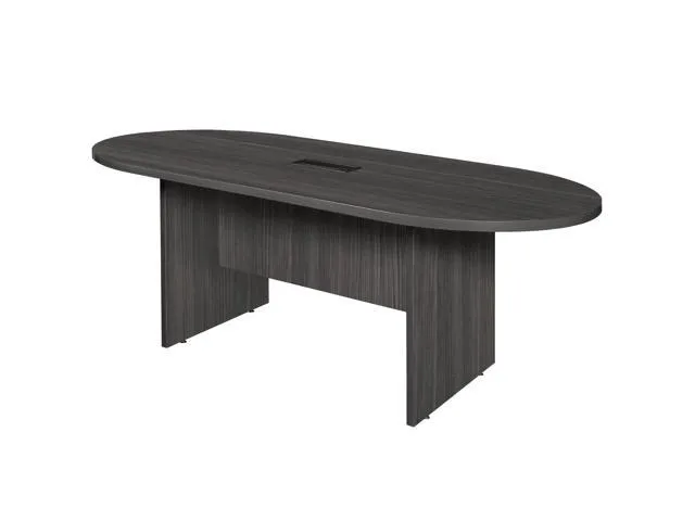 Regency Legacy 6 ft Racetrack Conference Table with Charging Port- Ash Grey