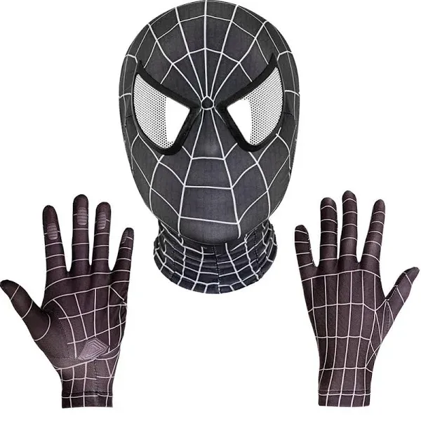 Halloween Christmas Superhero Mask and Gloves Gift, Cosplay Costumes Mask for Kids/Adult