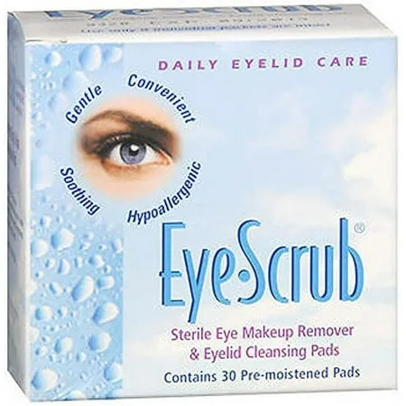 4 Pack - Eye Scrub Sterile Eye Makeup Remover - Eyelid Cleansing Pads 30 Each