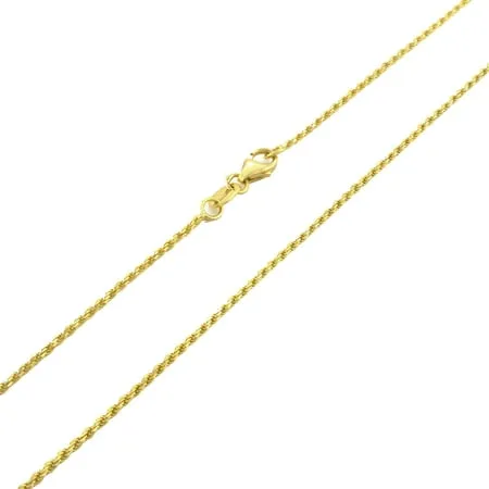 Nuragold 10k Yellow Gold 3mm Rope Chain Diamond Cut Pendant Necklace Mens Womens Lobster Clasp 16 18 20 22 24 26 28 30