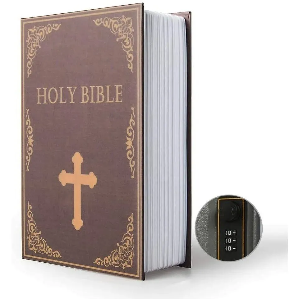 Book Safe With Security Combination Lock Storage Box Bible 9.5&#034;×6&#034;×2.2&#034; Metal