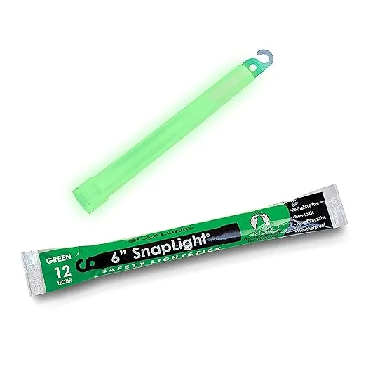 Cyalume Glow Sticks Military Grade Lightstick Premium Green 6” SnapLight Emergency Chemical Light Stick with 12 Hour Duration