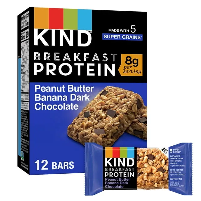 Kind Breakfast Protein Bars, Peanut Butter Banana Dark Chocolate