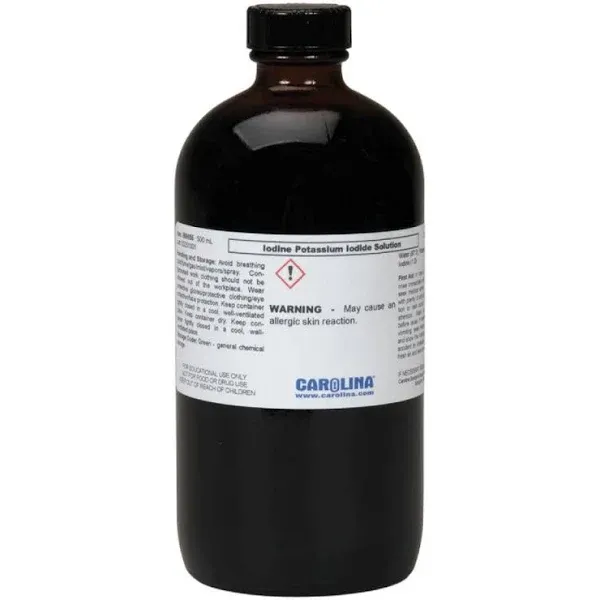 Carolina Biological Supply Company Iodine-Potassium Iodide Solution, Laboratory Grade, 500 mL