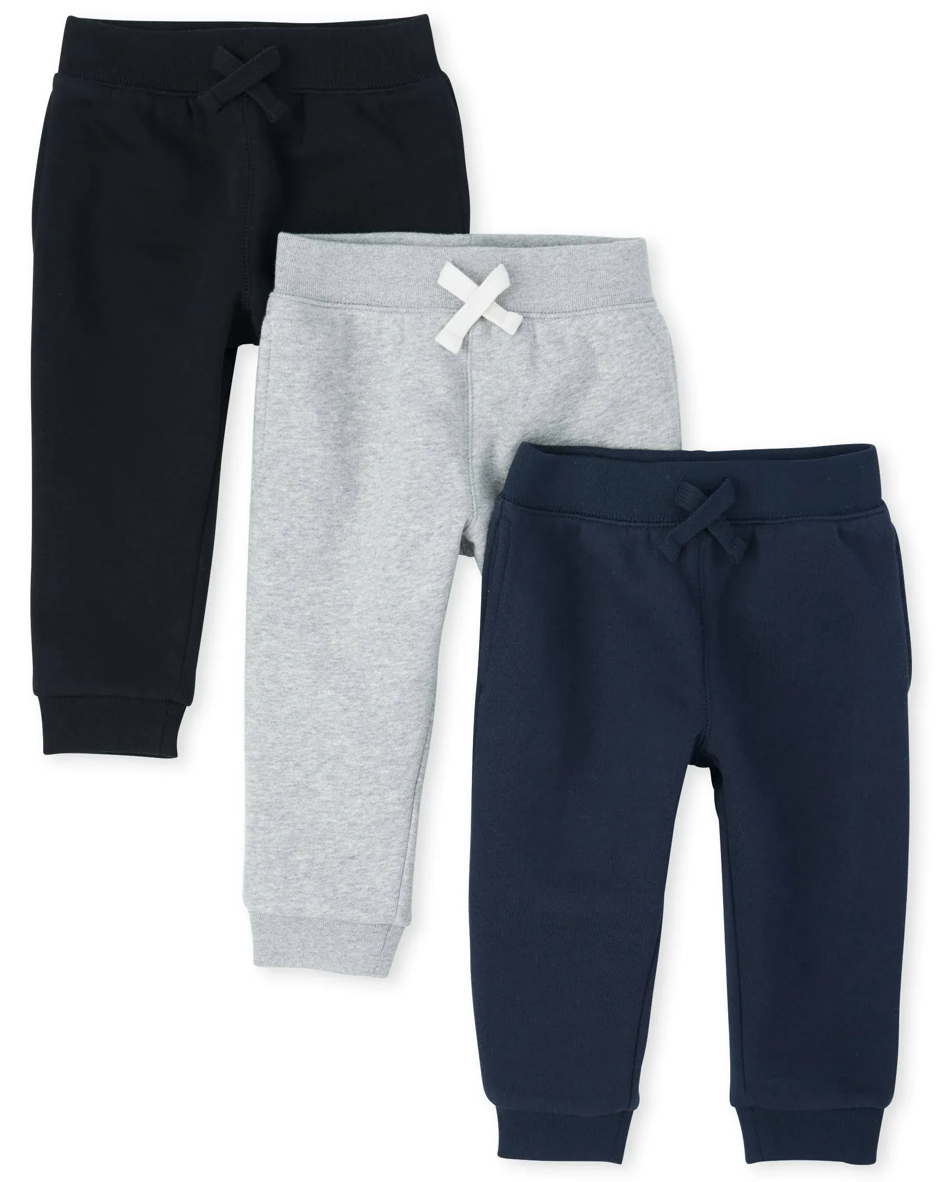 The Children's Place Baby Boys' Active Fleece Jogger Pants 2 Pack