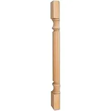 Posts and Corner Posts Collection - Wood Post with Reed Pattern (Island Leg) in Rubberwood Wood by Hardware Resources